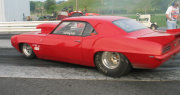 Red 1969 Camaro Drag Car