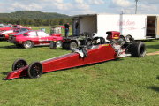 Red Dragster With Black Wheels