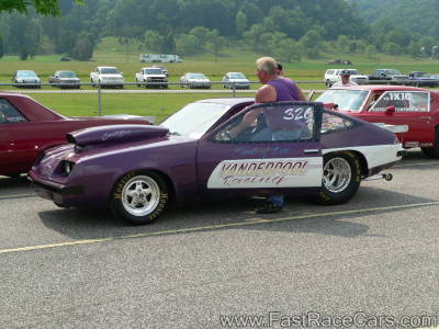 Purple and White Monza Drag Car
