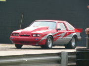 Red And Silver Mustang Drag Car