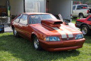Orange Mustang Drag Car