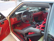 White 1988 Ford Mustang Pro Street Drag Car - Interior View