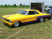 Yellow And Purple 1967 Nova Drag Car