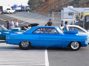 Blue 66 Nova Drag Car