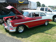 Red And White 1955 Chevy Supercharged