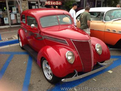 Red 1937 Ford Coupe