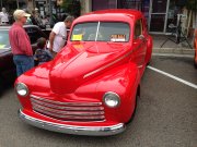 Red 1940s Ford Deluxe Coupe