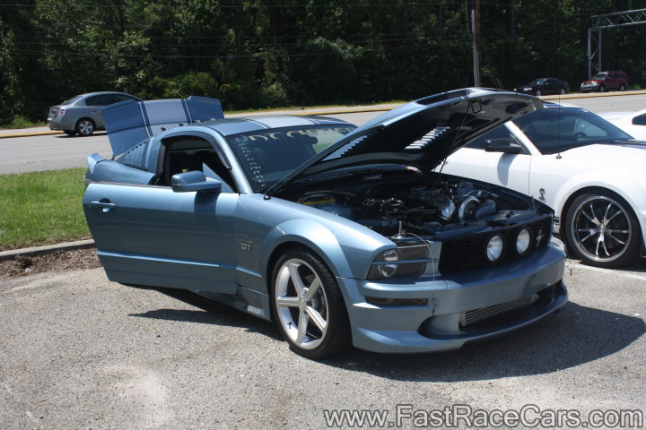 Blue Supercharged Mustang GT