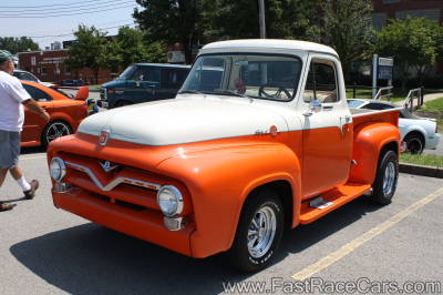 Custom Orange and White Ford Truck
